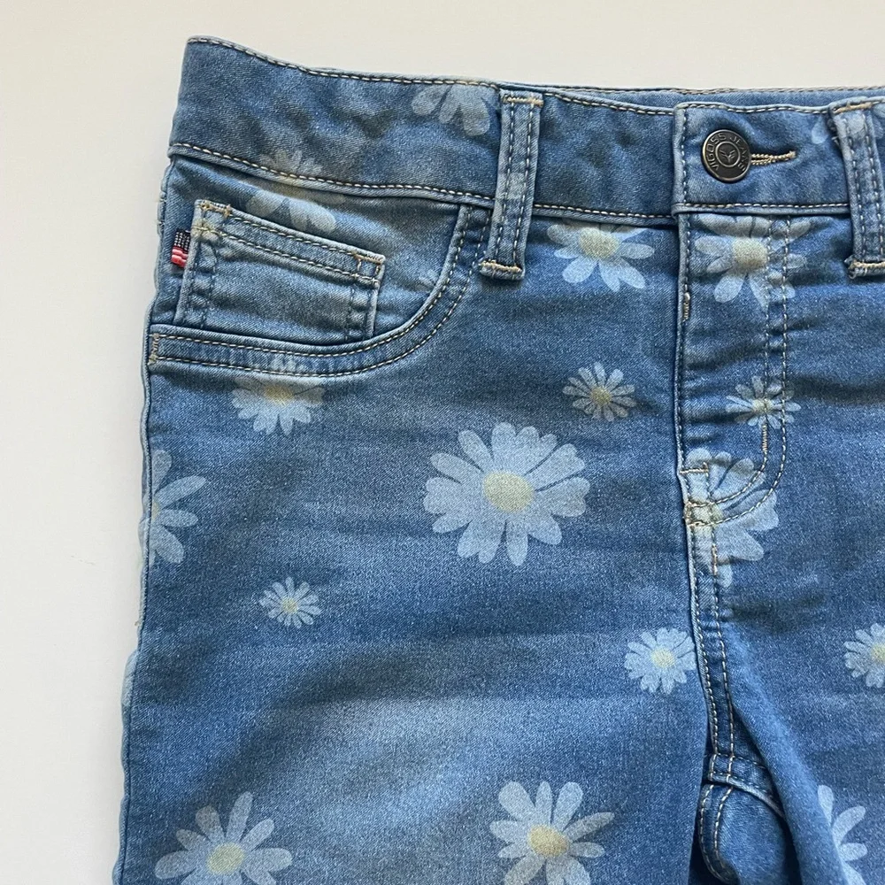 Kids girl flower denim shorts